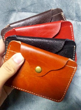 [牛皮] 银行证件复古卡套男真皮卡套女身份证卡包手工保护套迷你