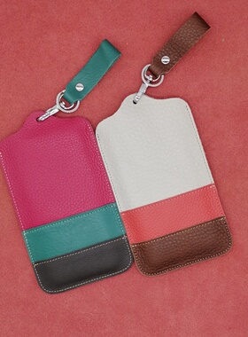 水牛皮手机包头层牛皮手机皮套适用苹果小米OPPO手机防摔保护套