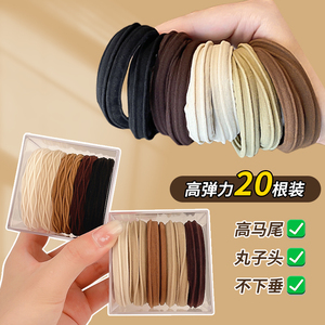 头绳2024新款高端高马尾发绳扎头皮筋高弹力耐用咖色秋冬发圈头饰