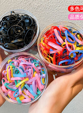 黑色橡皮筋女童高弹力头绳一次性扎头发绳发圈皮套儿童不伤发头饰