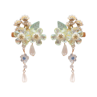 儿童仙气古风头饰蝴蝶发夹女国风汉服发饰女童步摇小女孩边夹发卡