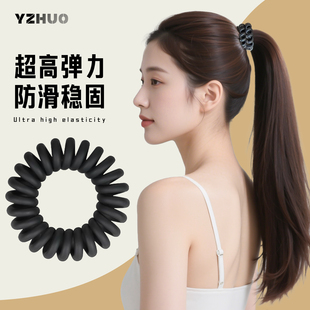 简约电话线发圈细小女高级感头绳女扎马尾高弹力耐用皮筋小号发绳