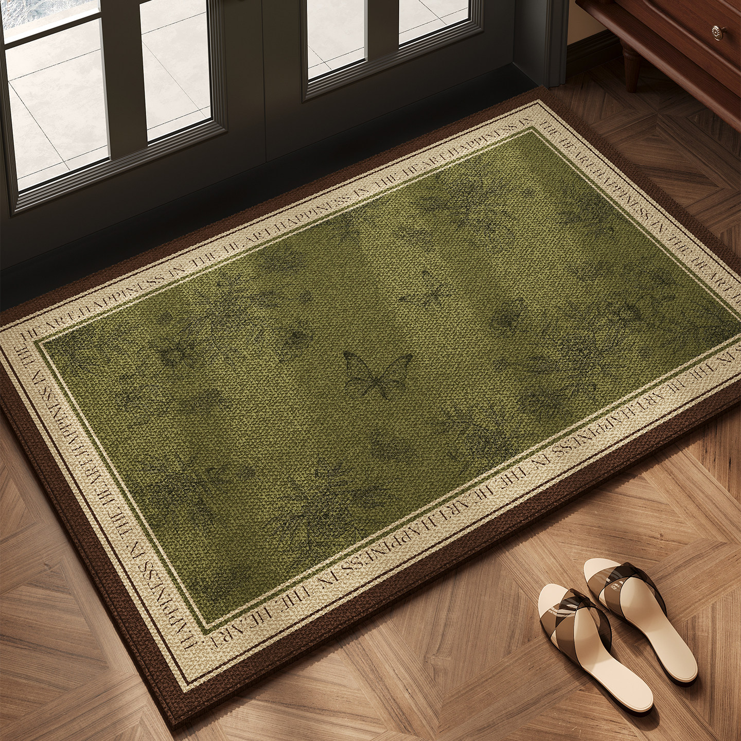 进门地垫入户门垫门口绿色高级感入门脚垫耐脏免洗防滑地毯蹭脚垫,居家布艺,入户地垫,淘宝优惠券,粉丝福利购,淘宝优惠卷