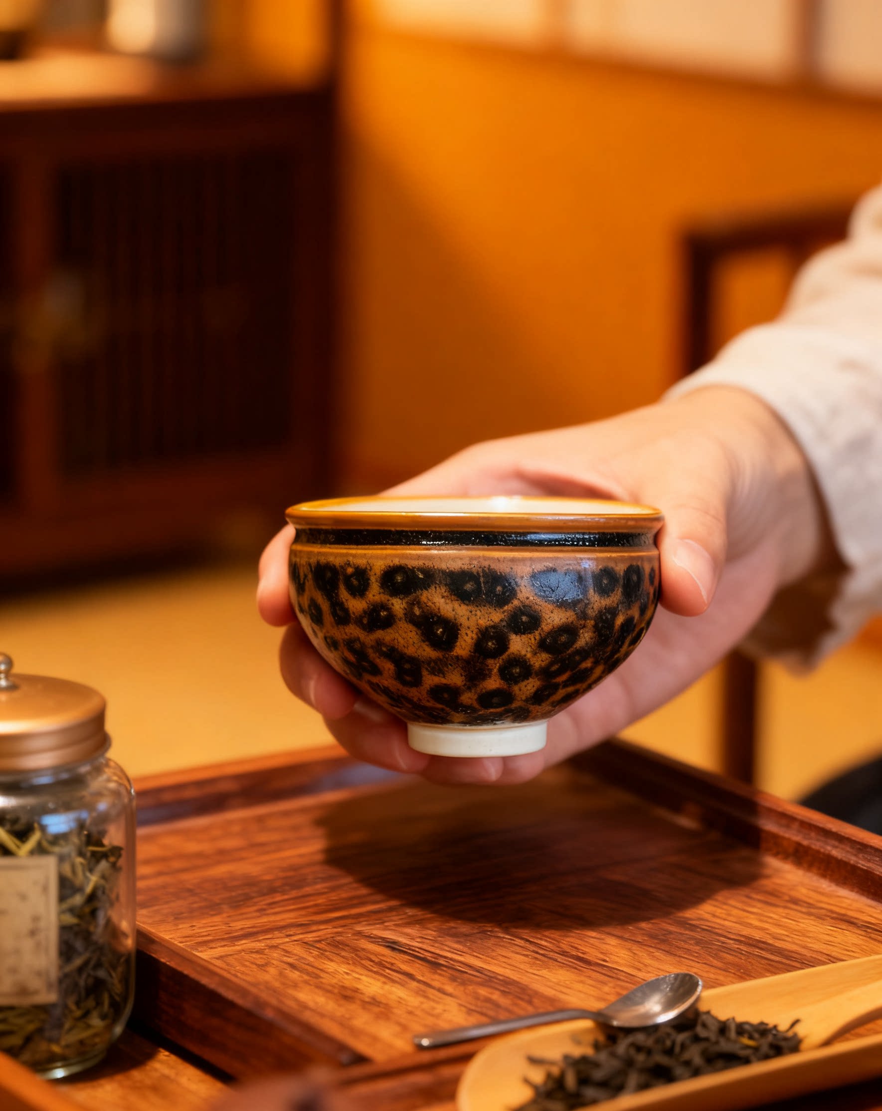 吉州窑菩提木叶天目盏玳瑁柴烧主人杯陶瓷窑变茶杯茶盏纯手工龙窑