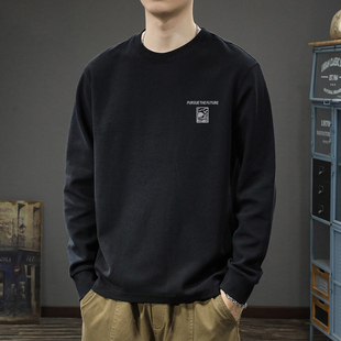 高街宽松休闲百搭打底衫 美式 t恤男秋冬2025新款 260克重磅纯棉长袖