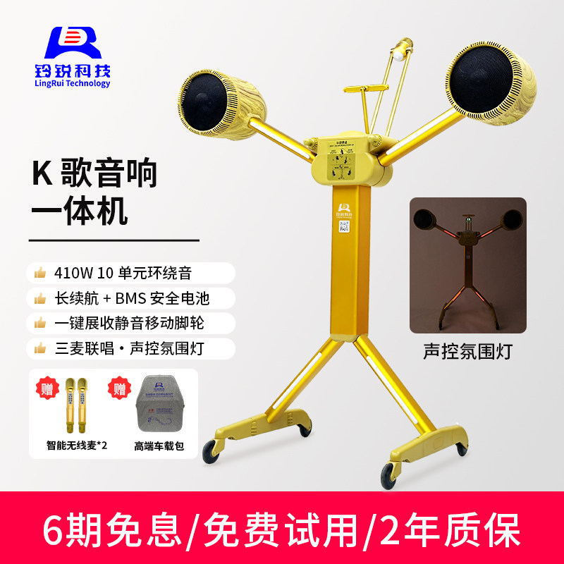 LR玲锐2103-D10M音响家用客厅环绕高端k歌音响一体机户外便携式