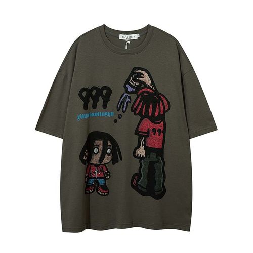 夏季宽松印花圆领短袖