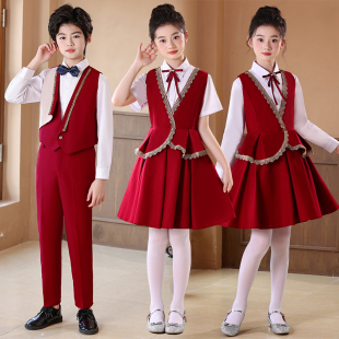 儿童大合唱演出服中小学生朗读诗歌演讲运动会男女童红歌表演服装