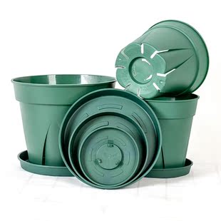 日本正品青山控根盆进口塑料花盆圆形带底托吸水室内阳台种植托盆