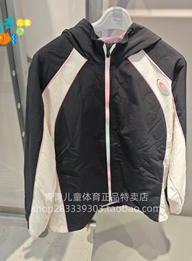 李宁儿童2026春款YFDW012女大童连帽运动上衣宽松风衣外套