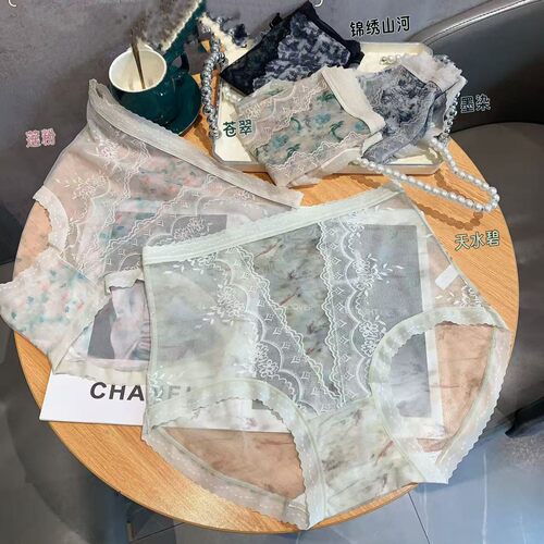 大码高腰蕾丝透气女三角内裤