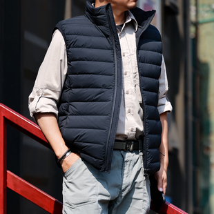 猫虎兽排骨羽绒马甲冬季新款鹅绒保暖内胆男士背心羽绒服