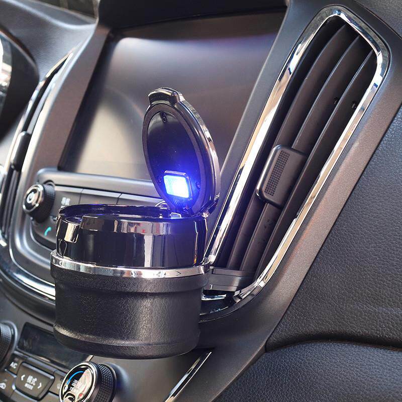 车载烟灰缸汽车通用悬挂多功能带盖有灯led车用夜光创意车内烟缸