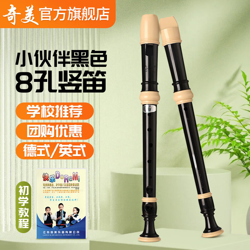 奇美竖笛8孔6孔黑色小学生专用