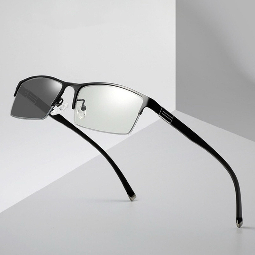 新款金属TR防蓝光半框变色老花镜