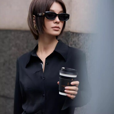 2025新款小香风法式小框猫眼墨镜