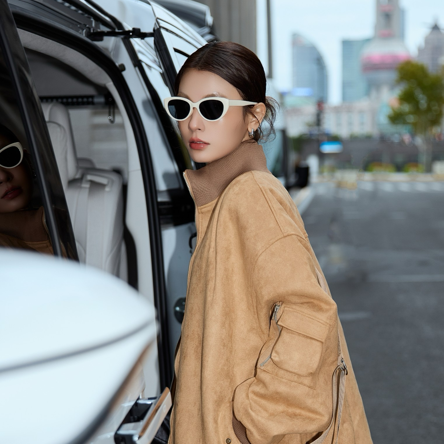 2025新款欧美辣妹风猫眼偏光墨镜