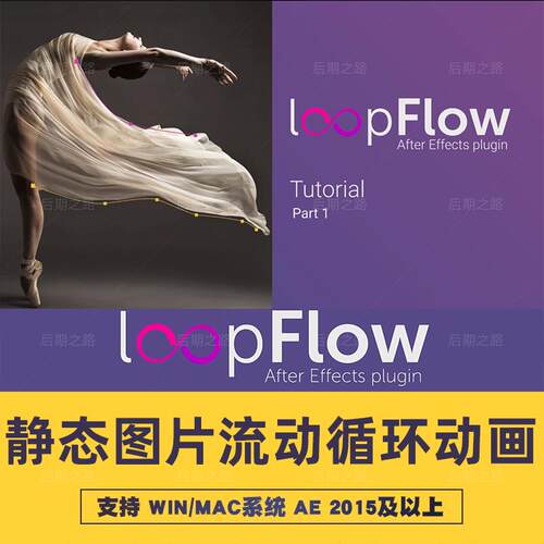 AE插件loopFlow v1.3.1中文汉化静态图片局部流动循环 Win/Mac