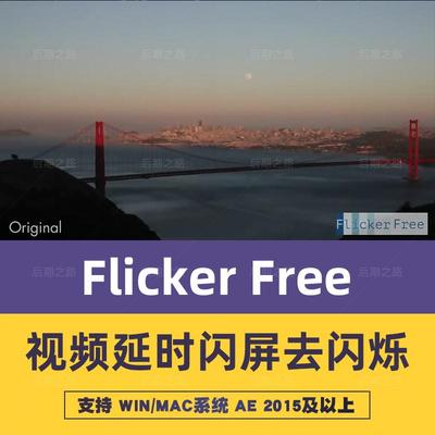 Flicker Free去屏闪/去闪烁频闪屏/延时摄影PR/AE汉化插件win/MAC