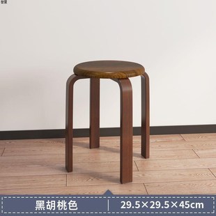 简约小矮凳圆凳木凳餐凳可叠放餐桌凳 实木凳子家用木板凳客厅时尚