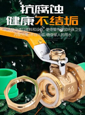 ppr绿色阀门4分206分25开关全铜1寸水管管件配件双活接铜球阀