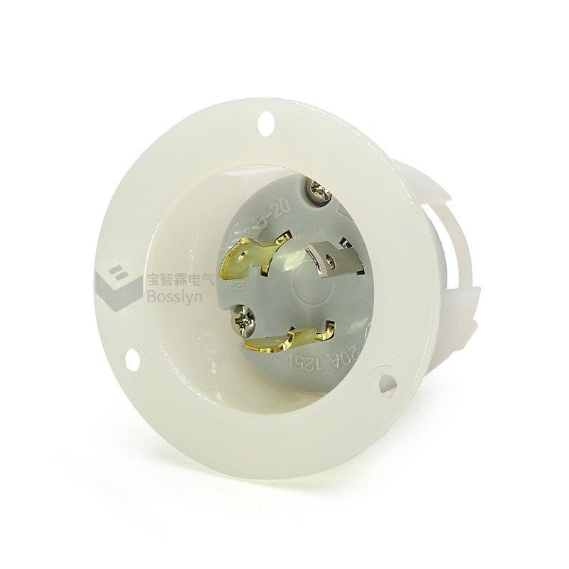 NEMA L5-20P工业插头 美式组装电源插头 引挂式美标暗转插头