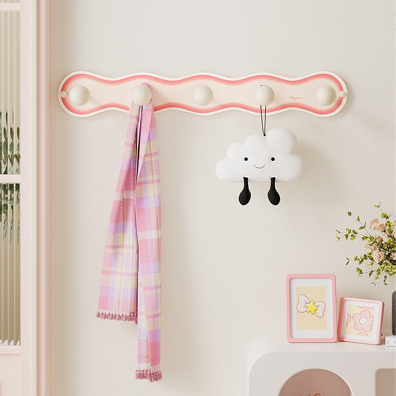 中古风装饰墙上挂衣钩客厅上墙挂钩粘钩免打孔挂包架单排墙壁挂架