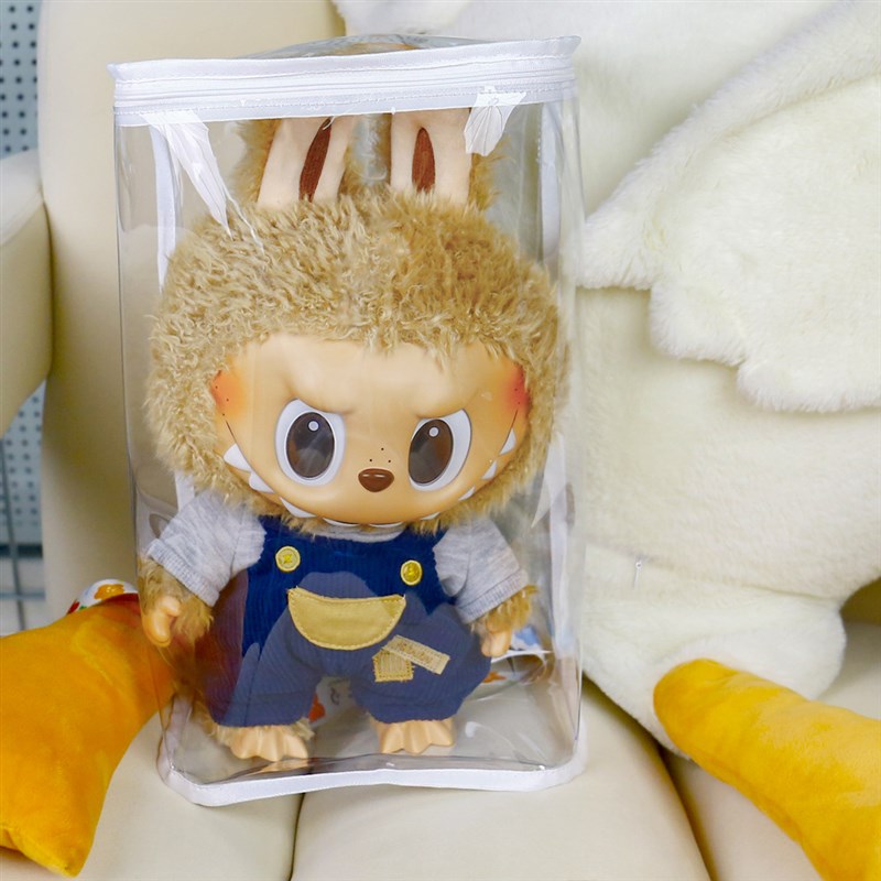 棉花娃娃痛包高透明毛绒玩具收纳挂包40cm娃娃外出遛娃包labubu
