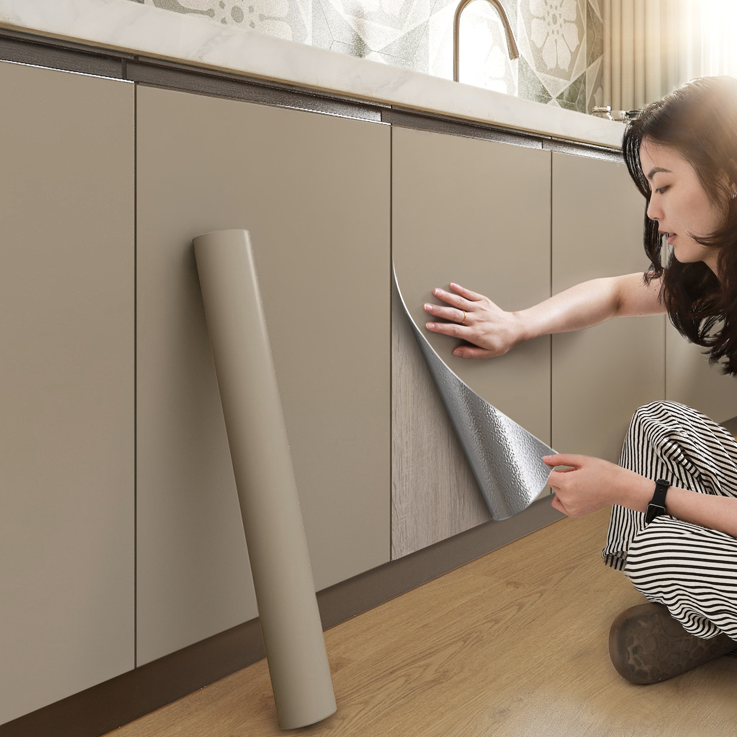 厨房橱柜翻新贴纸柜子柜门防水防油自粘厨柜专用贴膜家具翻新改色,家居饰品,软装墙贴,淘宝优惠券,粉丝福利购,淘宝优惠卷