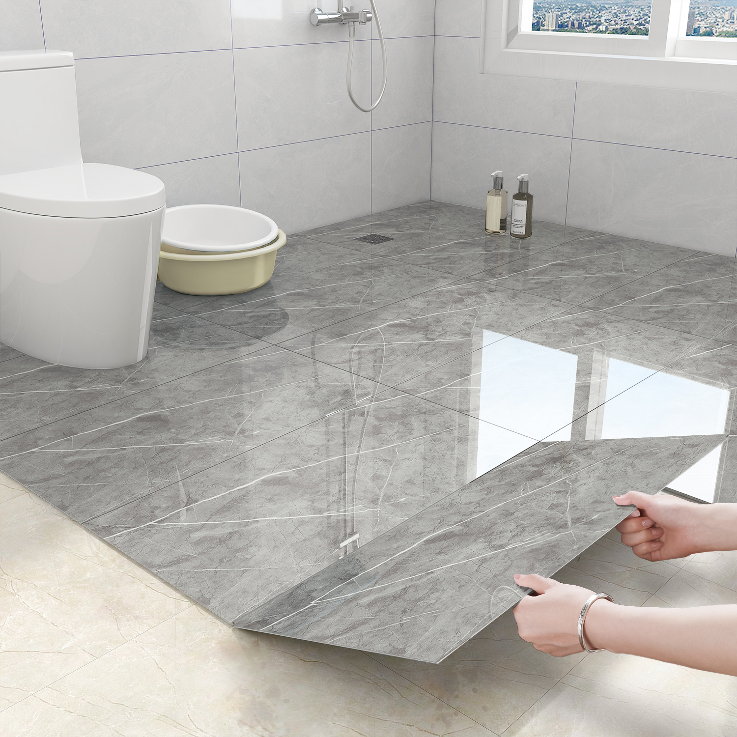 【强粘】卫生间翻新改造专用地贴