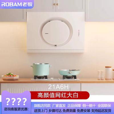 老板21A6H抽油烟机白色小型吸烟机厨房家用侧吸油烟机21A5H大白