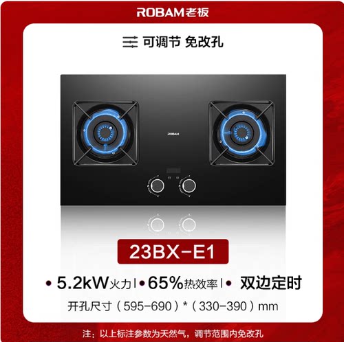 Robam/老板 23BX-E1[小灶王]老板燃气灶煤气灶家用双灶定时灶具