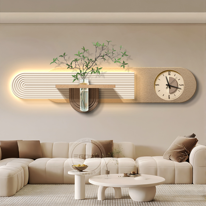 侘寂风客厅沙发背景墙装饰