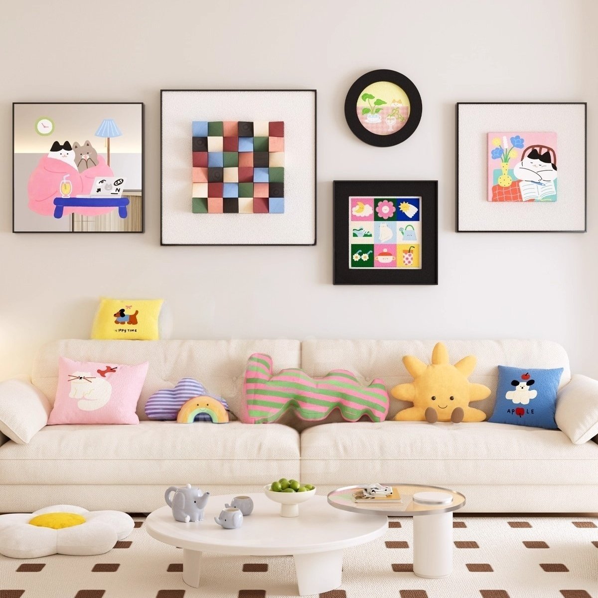 多巴胺绿色挂画2025新款客厅沙发背景墙高级感装饰画立体实木画,家居饰品,现代装饰画,淘宝优惠券,粉丝福利购,淘宝优惠卷