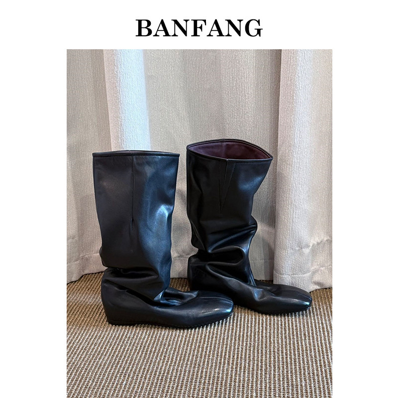 BANFANG女鞋复古骑士长筒靴质感拉满一靴hold住甜酷轻熟多风格