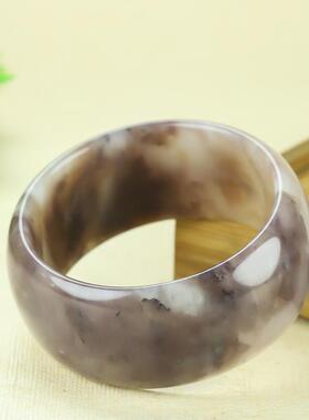 和田玉桃花酿轮胎版手镯加宽加大