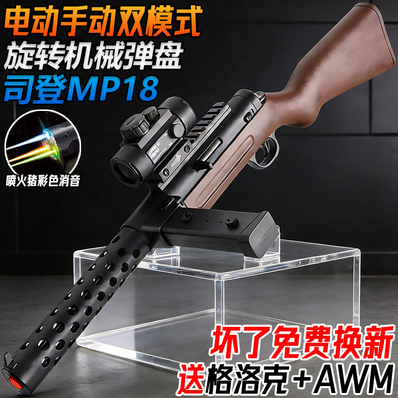 司登MP18电动连发二战玩具枪三角洲手自一体儿童水子弹冲锋枪模型图片
