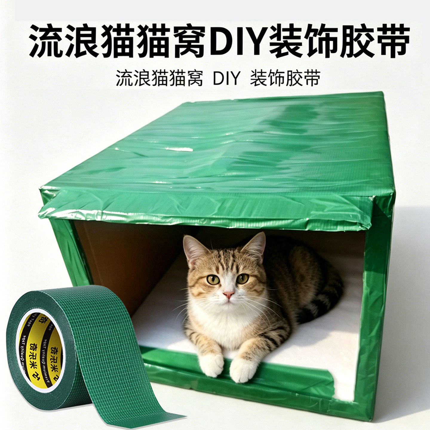 救助流浪猫狗窝外围防水贴饰纸箱diy手工改造猫房子避暑风雨胶布