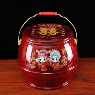 鸡蛋容器喜庆早生贵子 子孙桶陪嫁出嫁婚庆用品大全结婚用红桶装