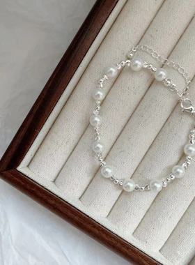 ins风碎银子一眼就沦陷！珍珠手链女款轻奢小众精致气质温柔手饰