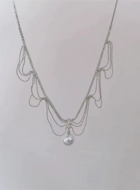 珍珠项链轻奢微醺氛围~设计感小众高级感锁骨链女2023新款颈链潮