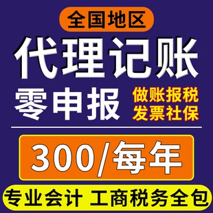 全国代理记账小规模公司企业工商税务年报财务会计做账报税零申报