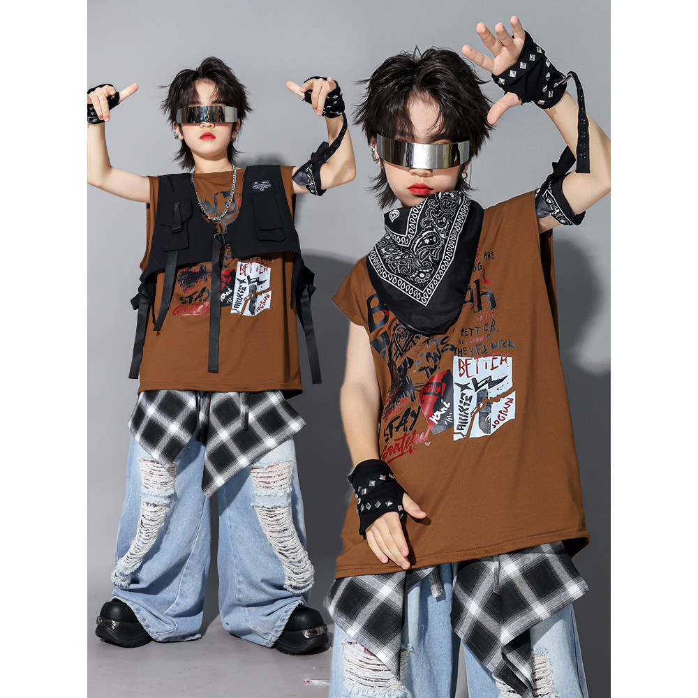 儿童hipo街舞演出服男嘻哈