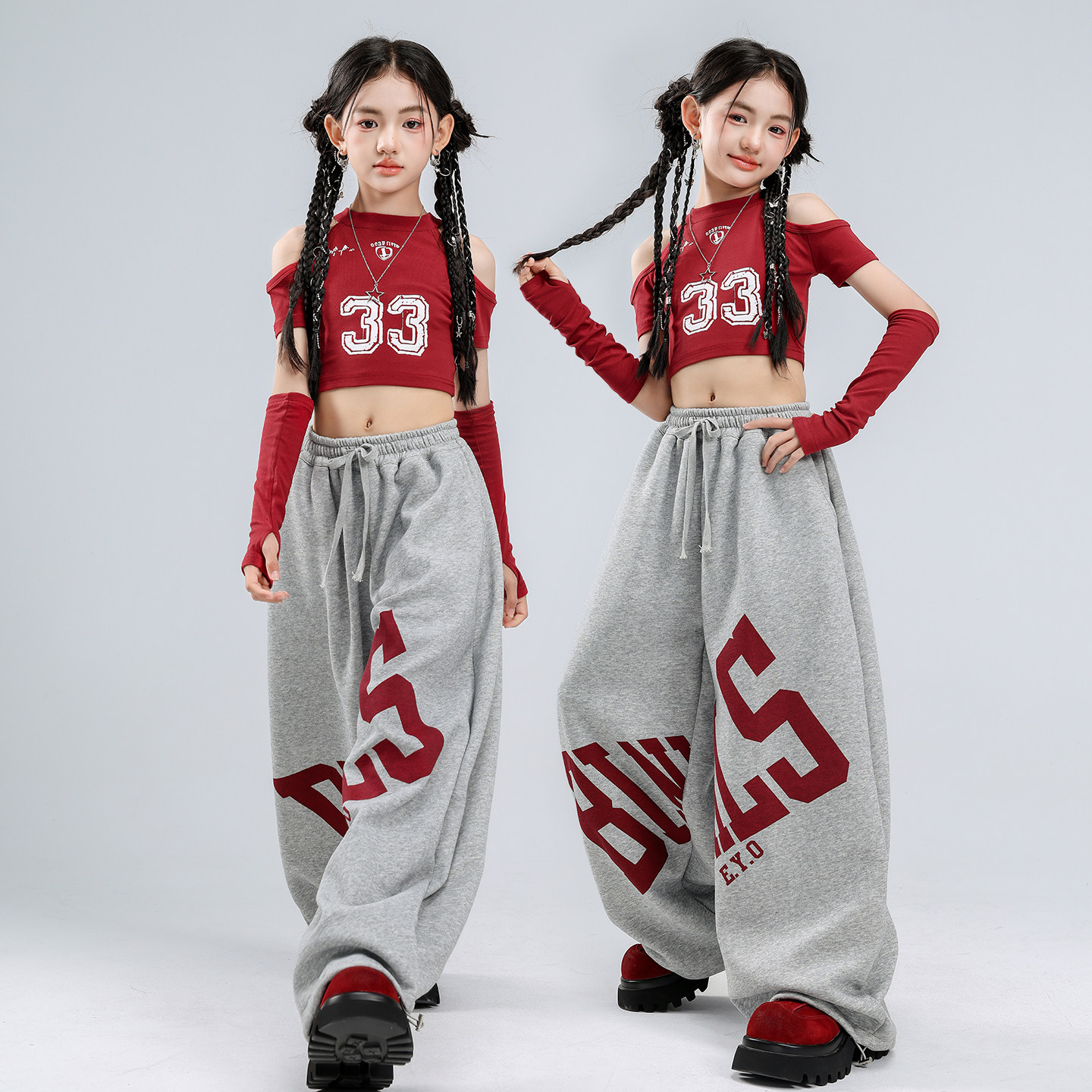 爵士舞女童服装潮酷时髦孩