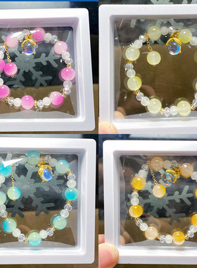 小红色同款推荐萤火虫琉璃手链拿货礼盒装串珠手串学生儿童饰品女