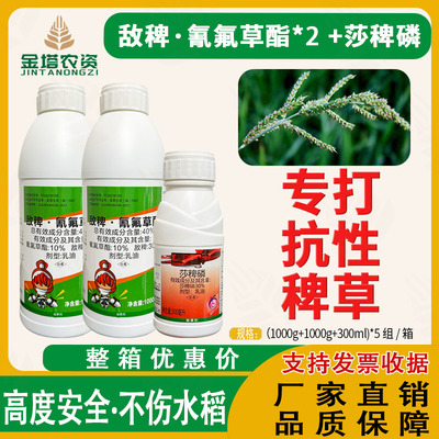 敌稗+高效助剂氰氟草酯+莎稗磷水稻补打抗性千金稗草马唐苗后补火