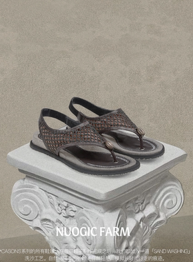 NUOGIC诺逻辑-CARSONS农场系列 设计感编织凉鞋人字拖鞋外穿女