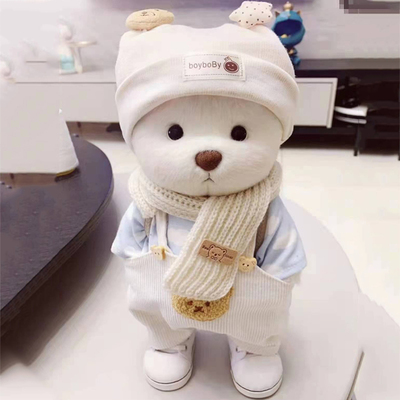 正版伊莉娜小熊手工衣服玩偶teddybear马克龙丽娜熊正品毛绒玩具