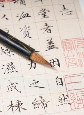 【李七月定制】墨谦 紫狼兼毫 小楷小行书毛笔 出锋1.8口径0.55