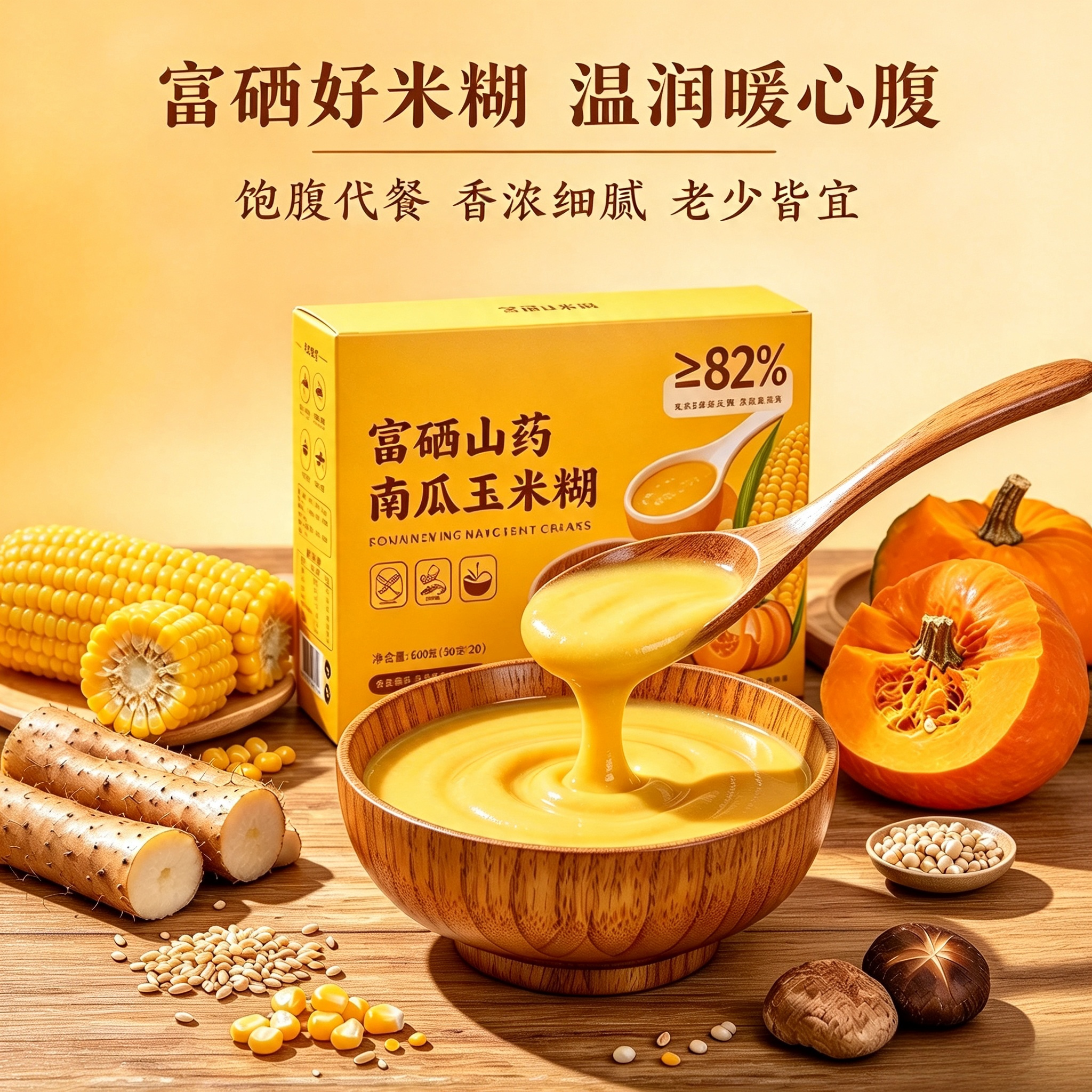 富硒山药南瓜小米粉玉米糊营养早餐粥胃流食即食冲泡米糊冲饮代餐
